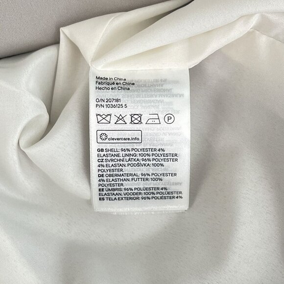 H&M Womens Blazer Jacket Career Long Sleeve Double-Breasted Pockets Light Gray S - Picture 7 of 13